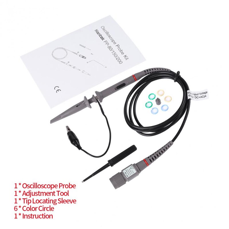 Hantek PP-80-150-200-250-300 Hohe Spannung Sonde 4MHz-60MHz Bausatz Dämpfung 10:1 Geeignet Für 1008c 6074Sein Verschiedene Oszilloskope