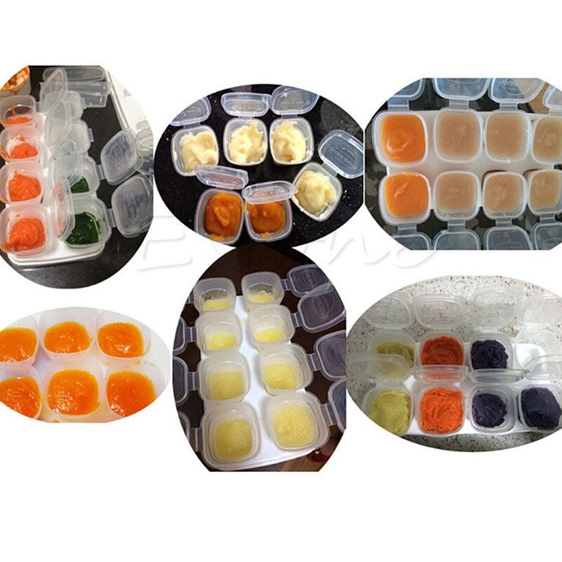 Baby Weaning Food Freezing Cubes Tray Pots Freezer... Grandado