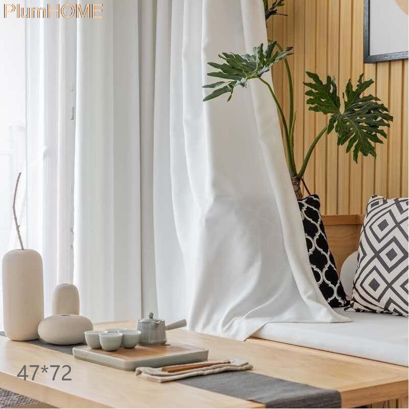 Eyelet Ring Blackout Top Curtain Lining Thermal Insulation Lining Anti-UV UK Saves Energy Stops UV Rays: White