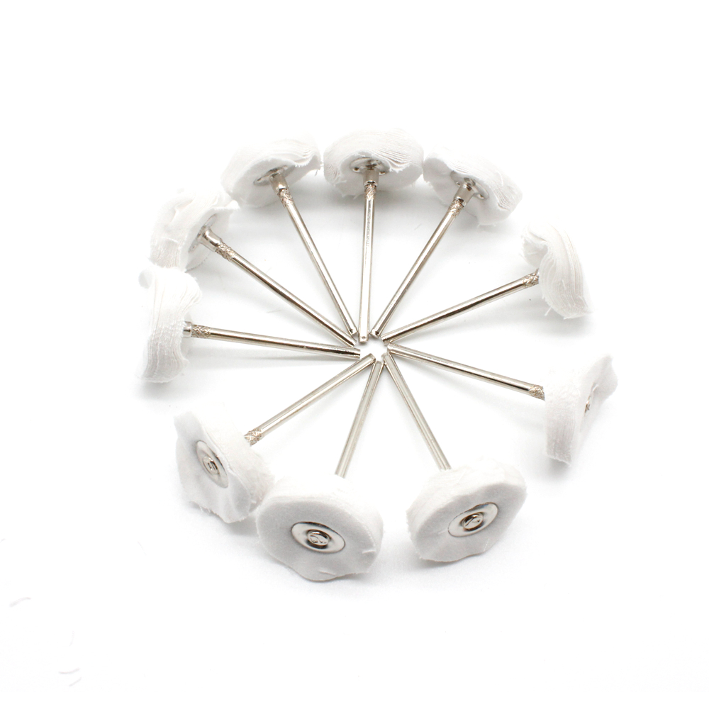 20pz Spazzola per lucidatura gioielli Feltro di lana di cotone Rettifica Levigatura Testa Abrasiva Lucidatura Ruota 2.35MM Gambo Trapano Utensile rotante: marrone