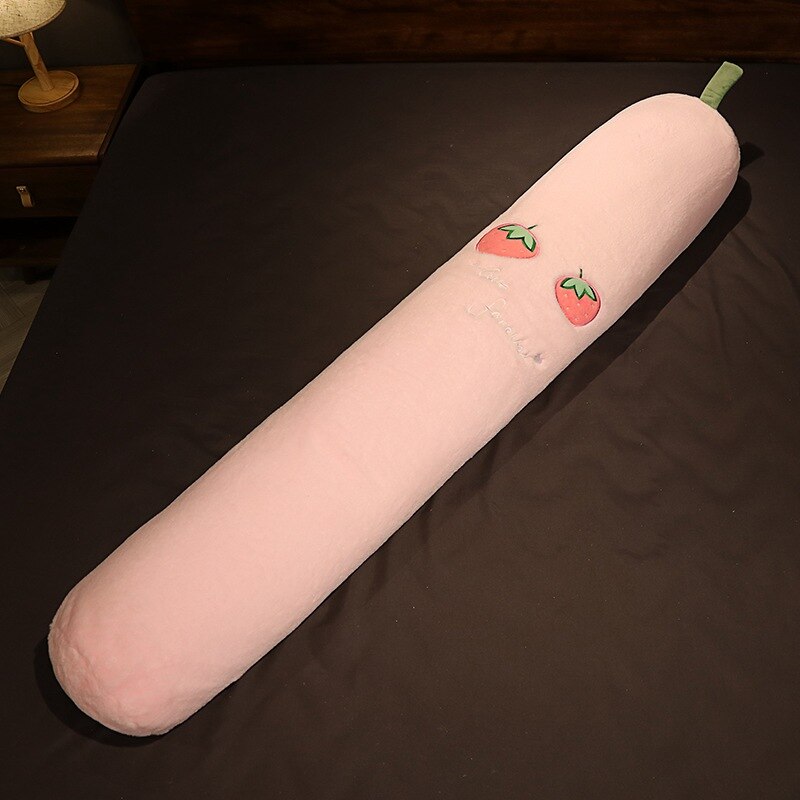 Oreiller Long en peluche de Fruits doux de 100 à 160cm, pêche, ananas, fraise, avocat, plante en peluche, Cactus, carotte, poupée: Strawberry / 160cm