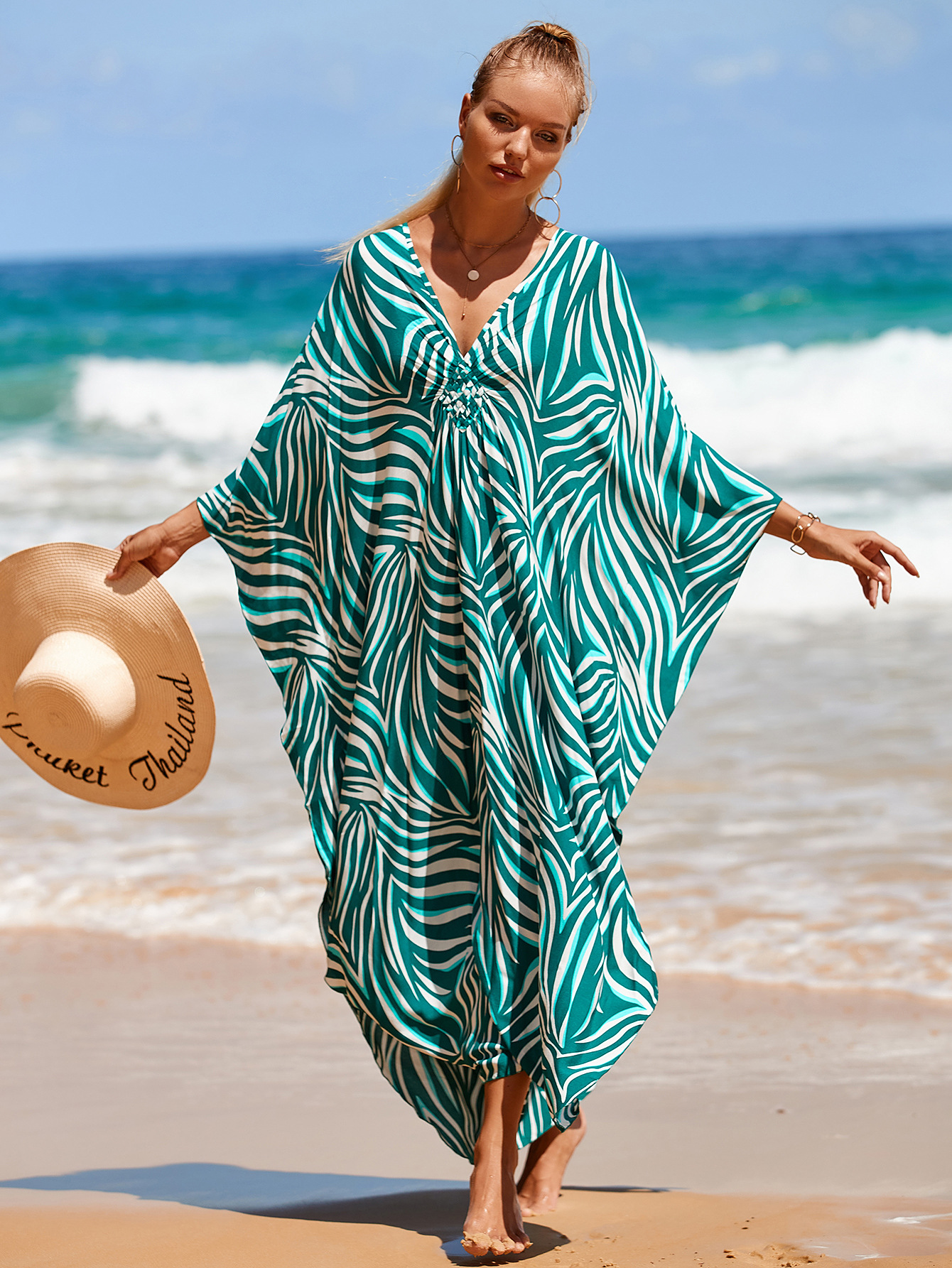 Cache maillot de bain pour femme, robe caftan, grande taille, vêtements de plage, bikini Boho, été, automne: Lavande