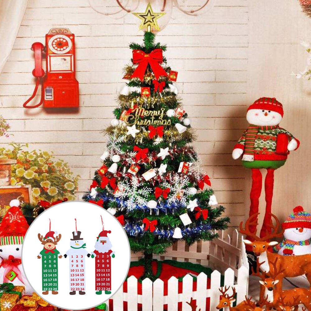 Felt Christmas Advent Calendar Hanging Christmas Tree Countdown Calendar