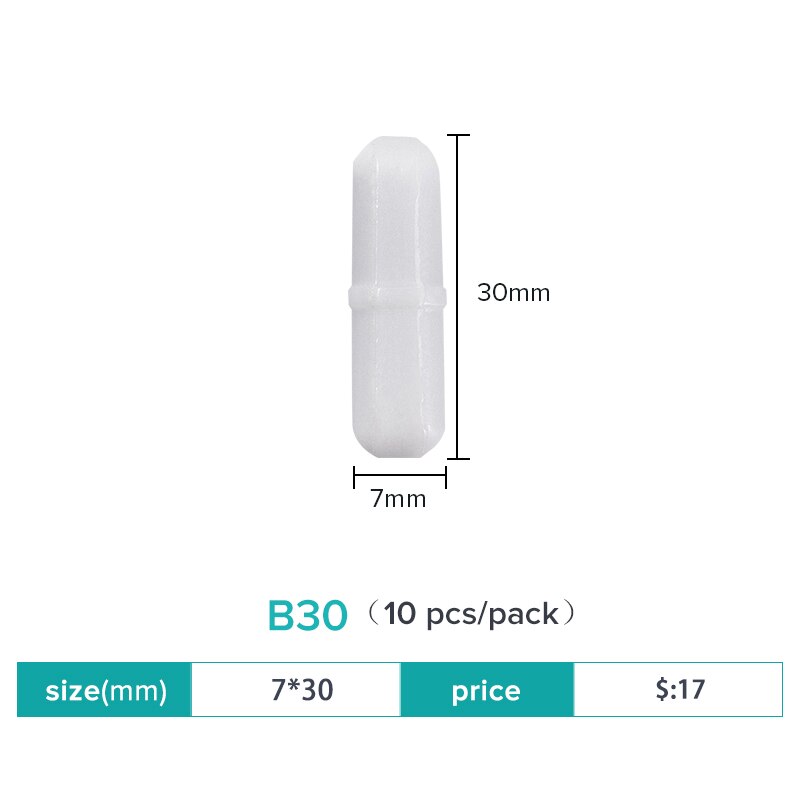 JOANLAB Official Store Magnetic Stirrer Stir Bar Size 15mm 20mm 25mm 28mm 30mm 35mm PTFE Magnetic Stirrer Mixer Stir Bars 10 pcs: 30mm 10 pcs