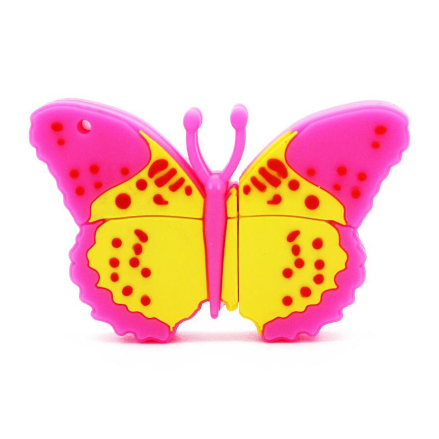 Jaster Mooie Vlinder Model Usb Flash Drive Usb 2.0 Leuke Sleutelhanger Memory Stick U Diskl Pendrive 4 Gb 8 Gb 16 Gb 32 Gb 64 Gb: 64GB / Pink