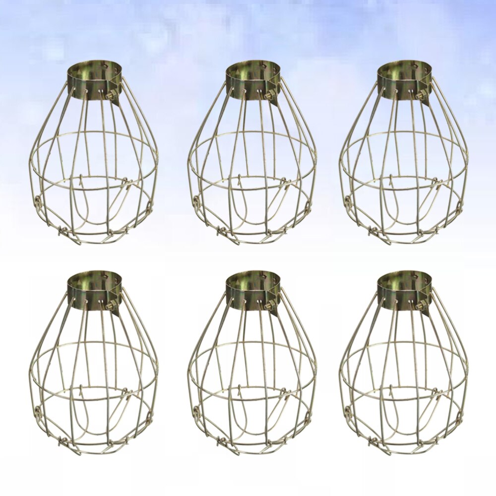 Cubierta de Metal para lámpara colgante, protector de bombilla Industrial, jaula de luz para el hogar, 6 uds.