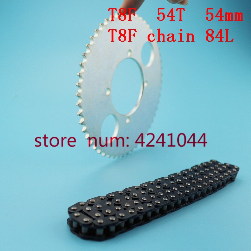 47cc 49cc T8F Ketting 84 Links En 54T Tanden 54 Mm Keten Plaat Tandwiel Voor Mini Moto Atv Quad 2 Takt Motor Onderdelen Accessoires