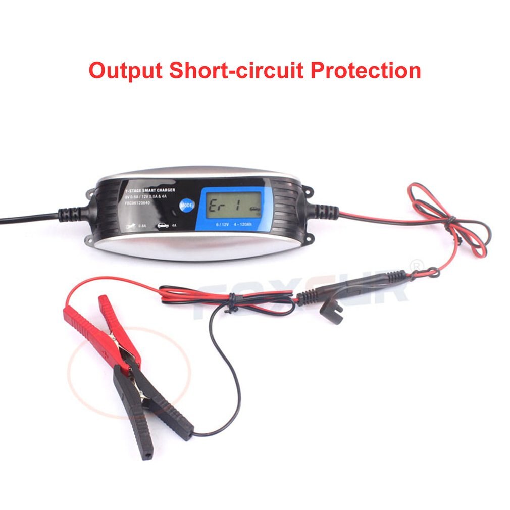 FOXSUR 6V 12V Motorcycle & Car Automatic Smart Waterproof Battery Charger EFB AGM GEL Pulse Repair Battery Charger