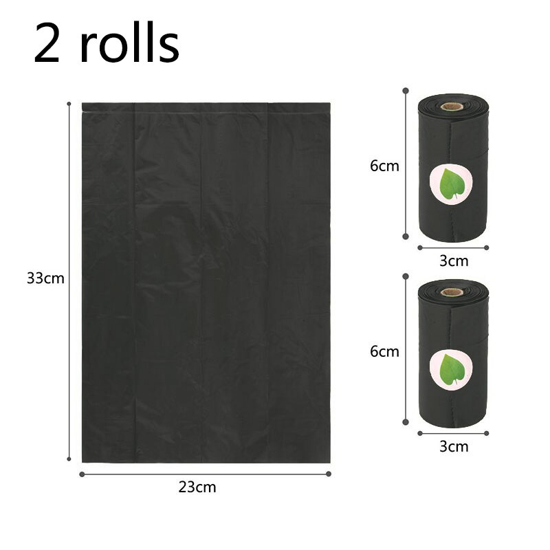 Dog Poop Bag Pet Supplies 1Set Waste Bag Funny Shape Poop Bags Fits For Pet Storage Box Popular Dispenser Holder: 2 Rolls Black