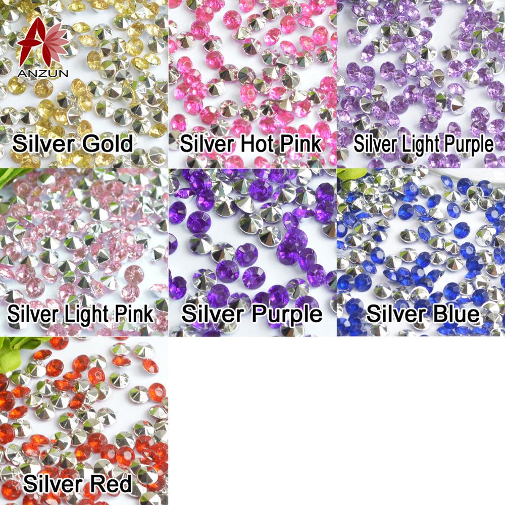 1000 st 4.5 mm bröllopsfest dekoration diamant konfetti bord scatters dekoration akryl kristaller blå med silver