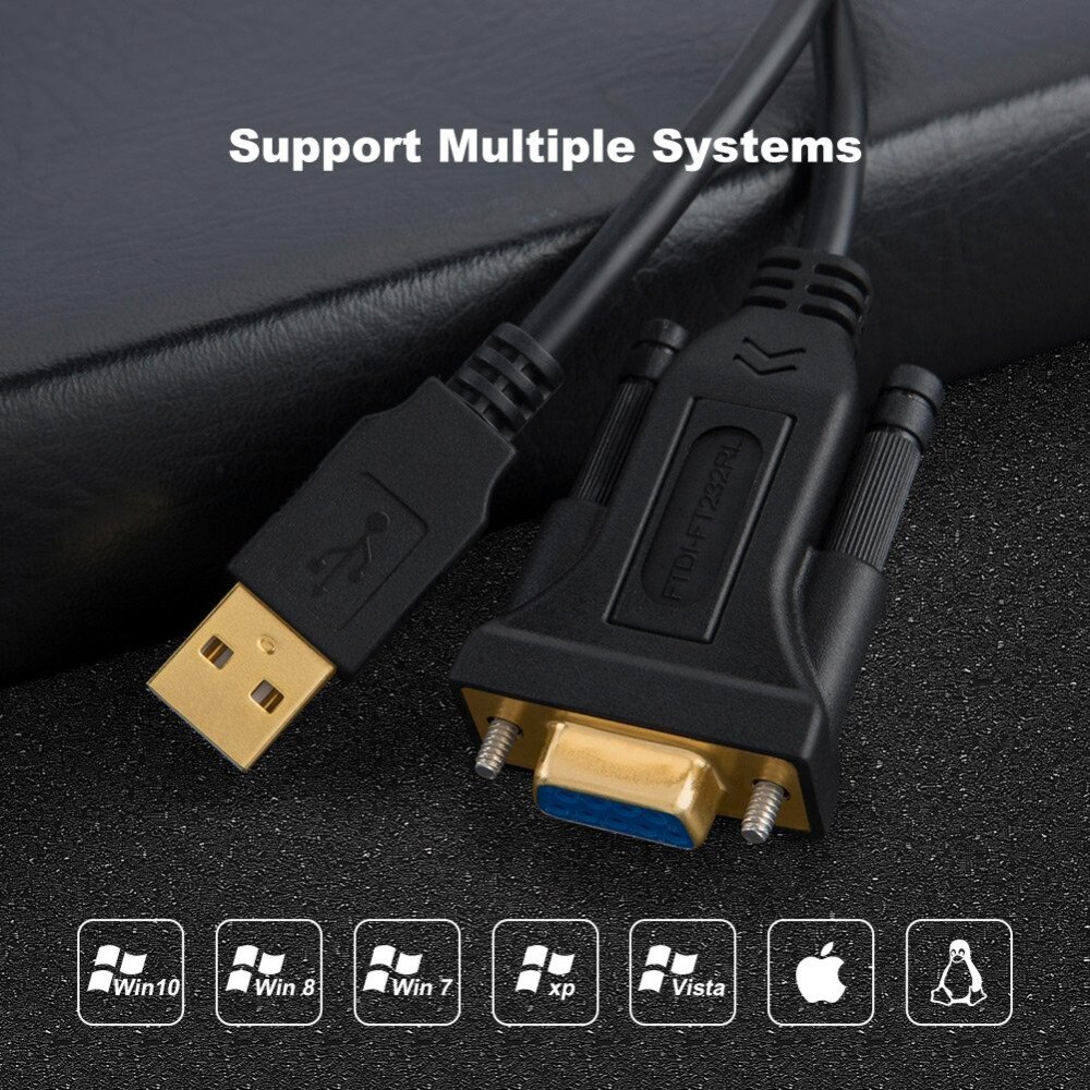 Adaptador USB a RS232 con Chipset FTDI, CableCreation 10ft USB 2,0 macho a RS232 hembra DB9 Cable convertidor Serial