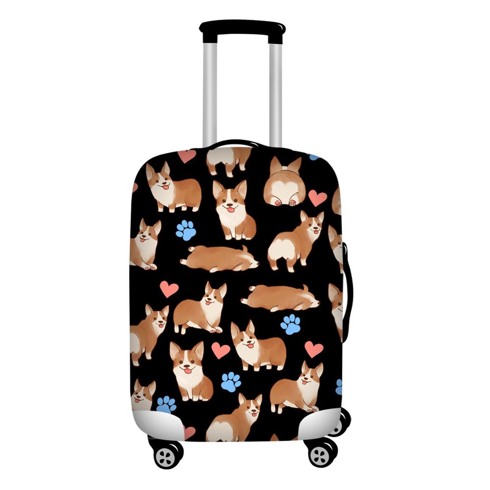 Leuke Corgi Hond Print Bagage Cover 18-32 Inch Case Koffer Covers Trolley Bagage Stof Beschermhoes Dekking Reizen accessoires: XL / Bruin