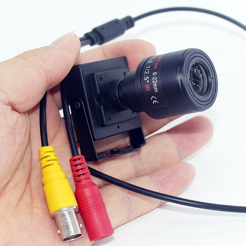 1000 tvl /700 tvl 6-22mm varifocal objektiivi metalli minikamera manuaalinen säädettävä linssi rca adapteri valvontakameran auton ohittaminen kamera