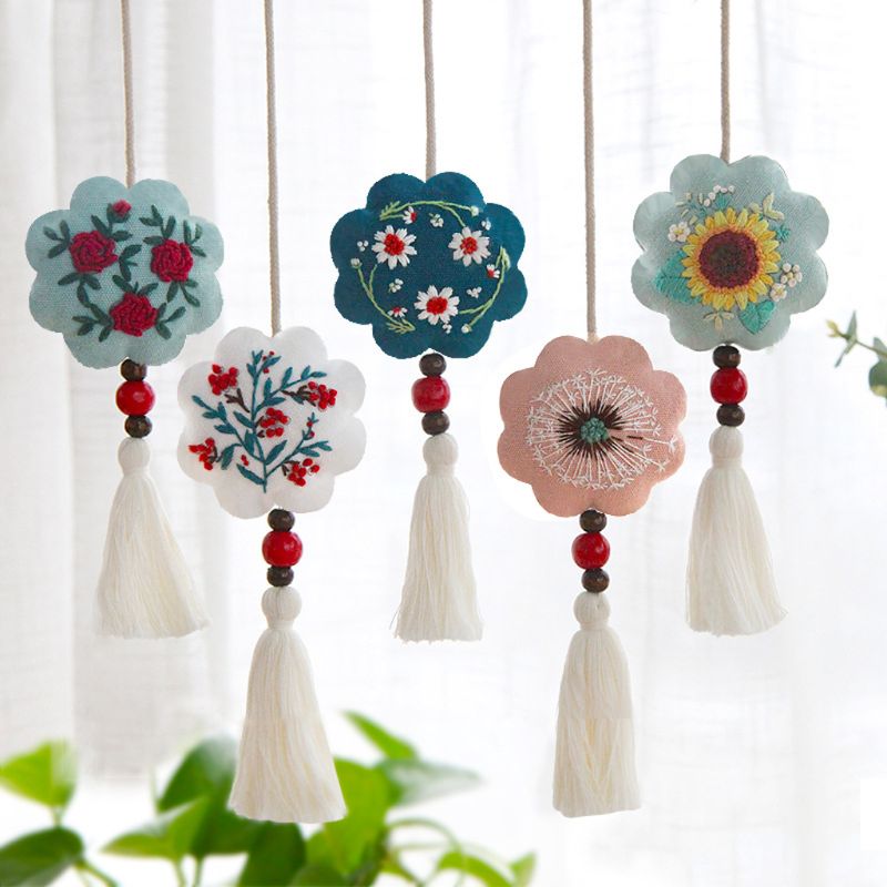 Sachet de matériel broderie de voiture | Bricolage de Style chinois, Sachet de suspension de voiture, Kit de cerveaux, broderie K1MF