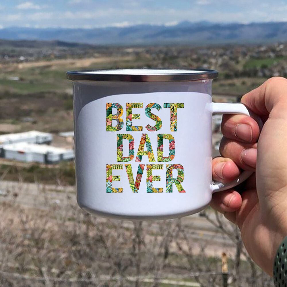 Daddy Behoeften Een Bier Creatief Emaille Koffie Mokken Home Party Grappig Bier Drinken Sap Cacao Cups Reizen Camping Mok Vader dag: XH2955-A015WH-8