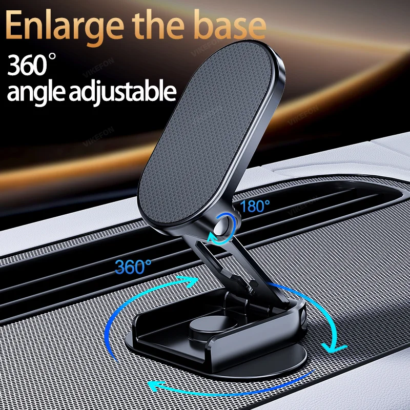 Car Magnetic Phone Holder 360° Rotation Dashboard Foldable GPS Cell Phone Mount Stand For All Smartphones Universal Auto Bracket
