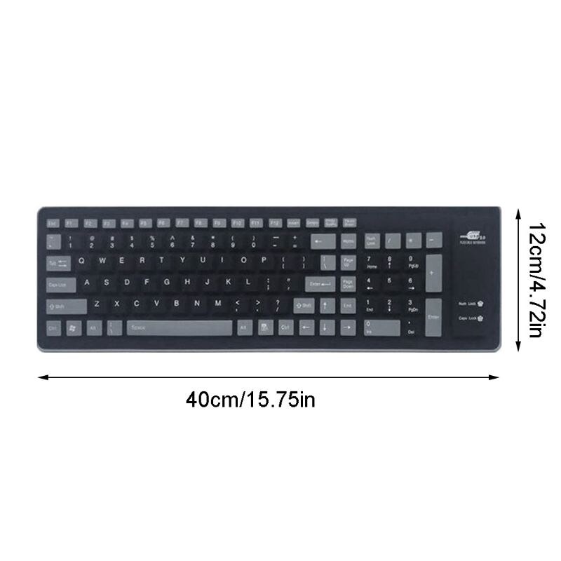 Foldable Silicone Keyboard USB Wired Silicon Flexible Soft Keyboard for Laptop