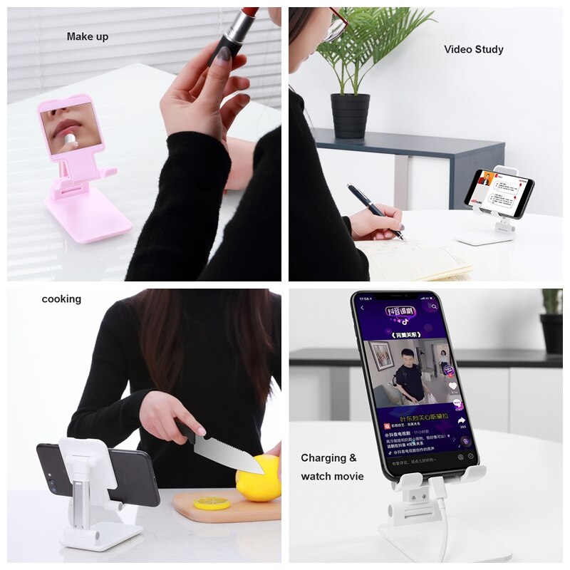 Support universel de support de téléphone portable de bureau pour iPhone iPad réglable en métal tablette pliable Table bureau support de support de téléphone portable