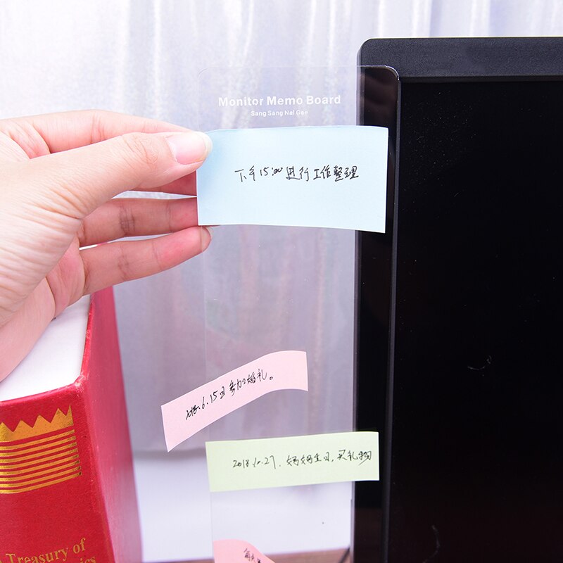 Computer Moniter Side Memo Pad Board Note Board Transparant Plastic Lijm Boord Kaarthouder