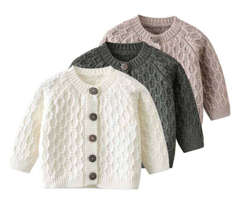 Baby Baby Meisje Gebreide Vest, peuter Lange Mouwen Ronde Hals Trui Diamant-Vormige Patroon Effen Outer Wear Winter Warm