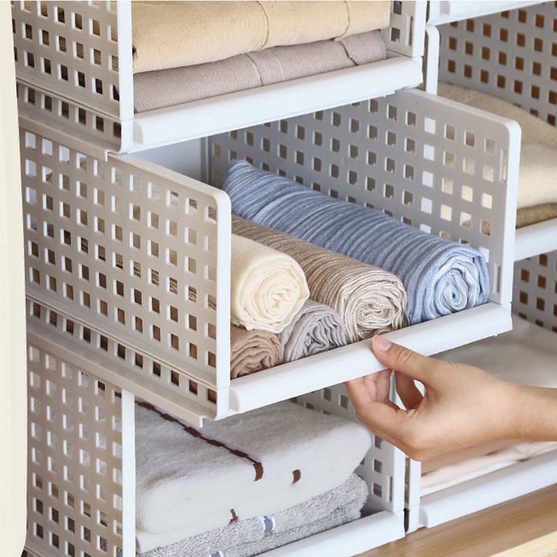 Wardrobe Layered Partition Shelf Storage Compartment Clothes Cabinet Baffle Layered Frame Folding Organizer Holder Bedroom