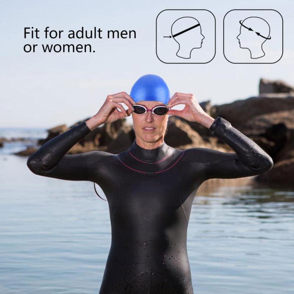1pcs Silicone Swimming Cap Practical Waterproof Swim Hat Hair Swim Female Swiming Caps Accessories Long Ear Tool T0h2