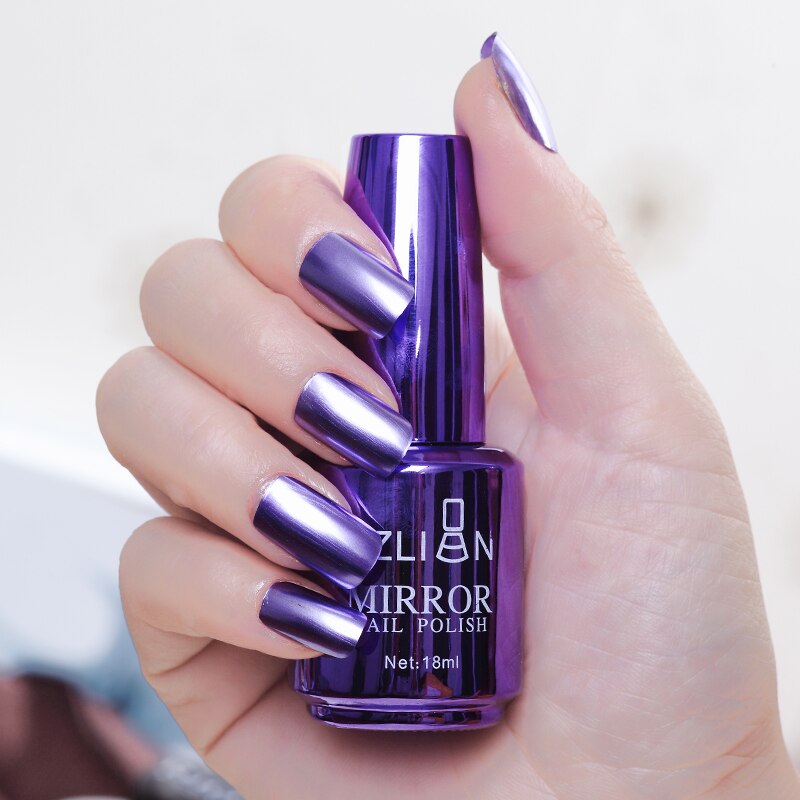 12ColorFashion Spiegel Nagellack Silber Lila Rose Gold Farbe 6ML Langlebige Nagellack Mädchen Nette Nagel dekoration ToolTSLM2