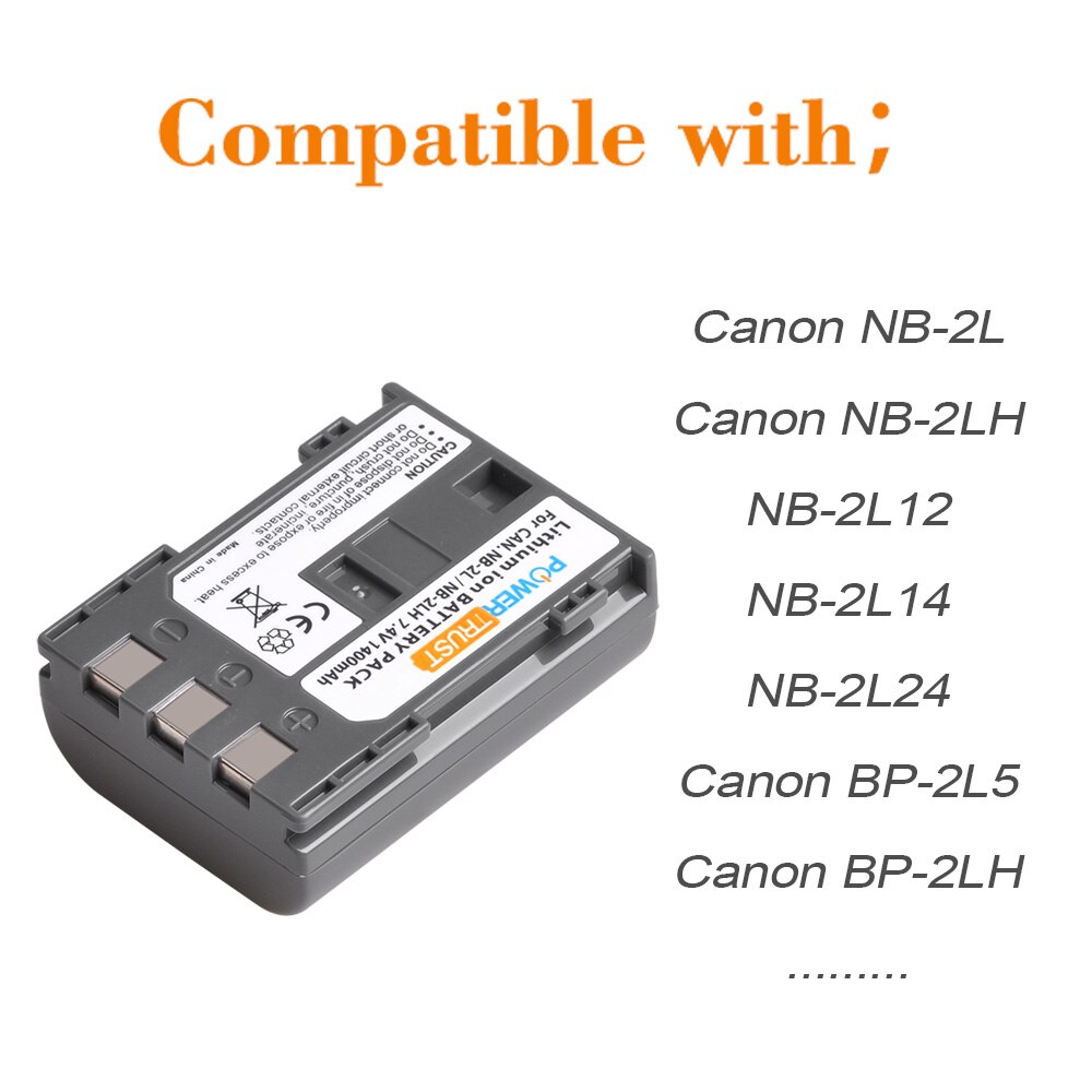2Pack 1400mAh NB-2L NB-2LH NB2LH Battery + LED USB Charger for Canon PowerShot G7 G9 S30 S40 S45 S50 S60 S70 S80 DC410