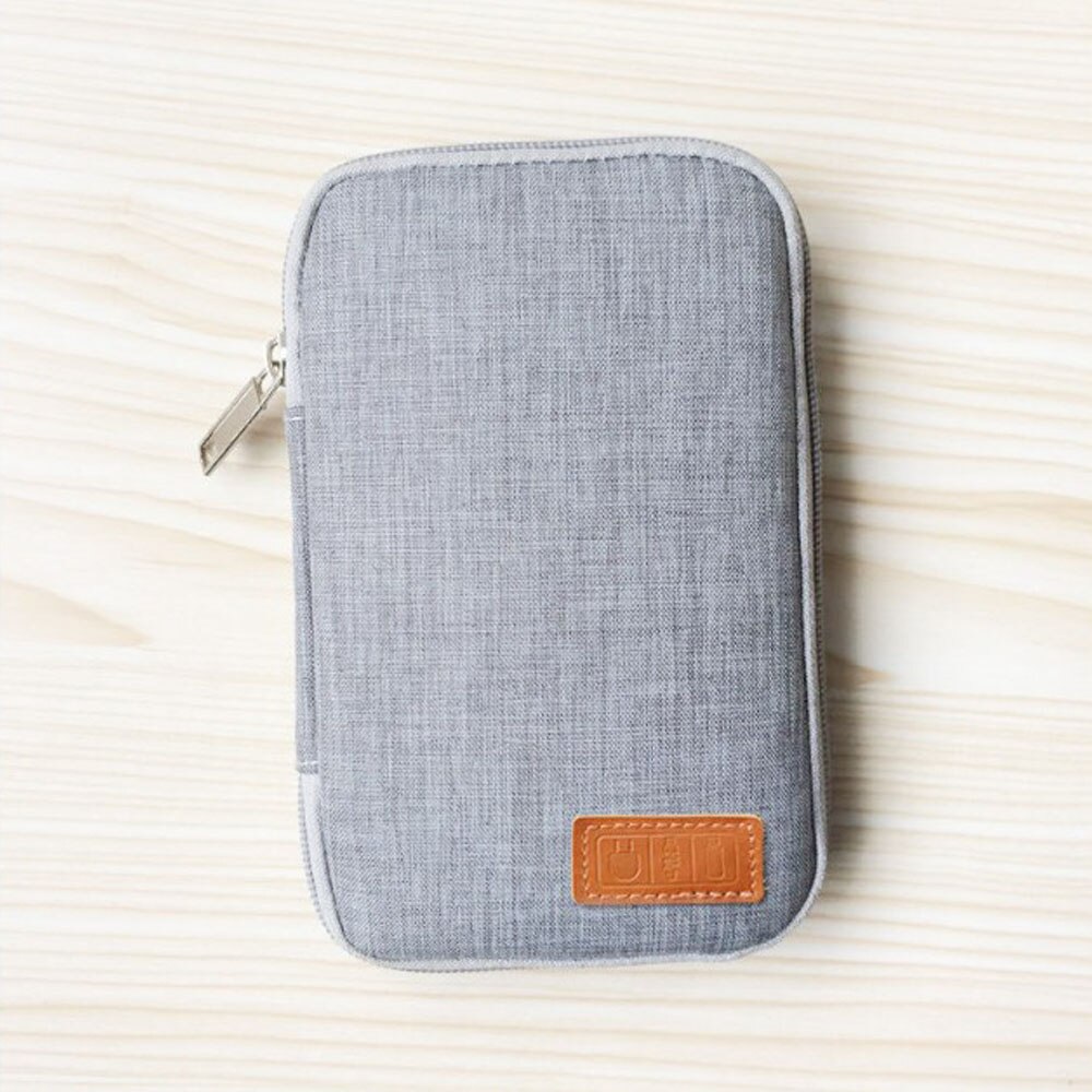 Travel Accessories Bag Case Digital Gadget Device Mobile Phone USB Cable Charge Organizer Bank Creadit Card Storage Pouch: Grey