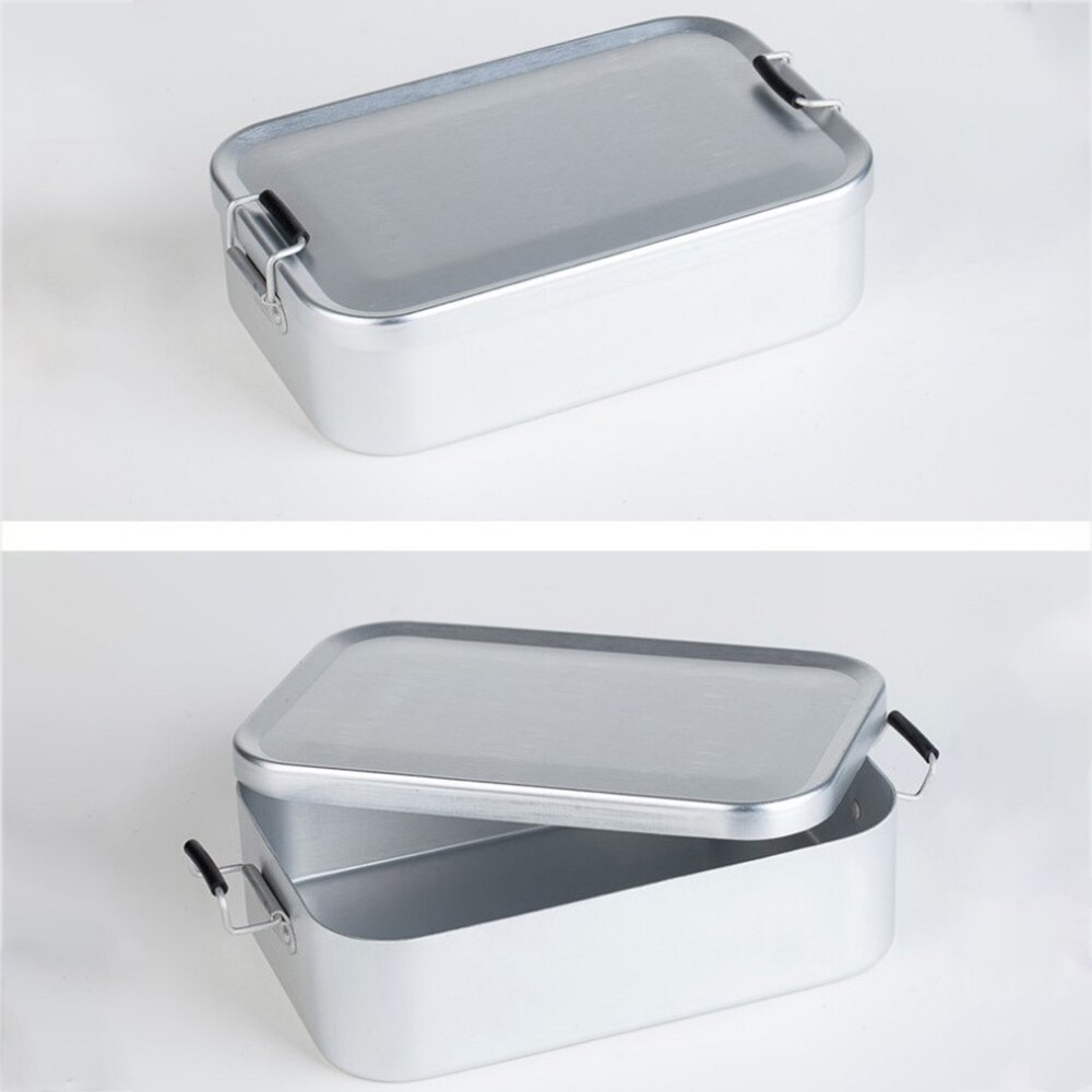 Aluminum Lunch Box For Travel Camp Portable Lightweight Thick Japanese Style Case Thermal Metal Bento Box Food Container 1PC