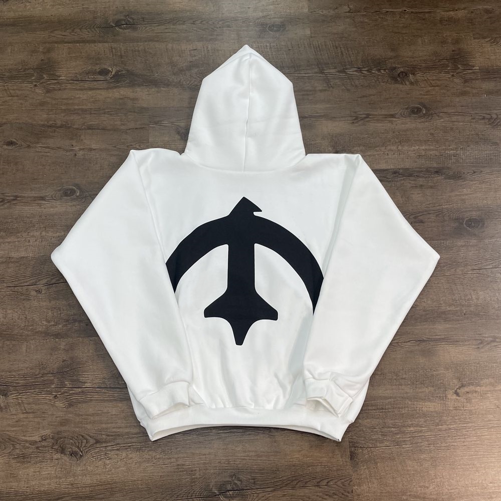 Yao888 HipHop surdimensionné pull Kanye West hommes hauts sweat Streetwear 1:1 Baggy sweats à capuche pour hommes unisexe: M / WHITE