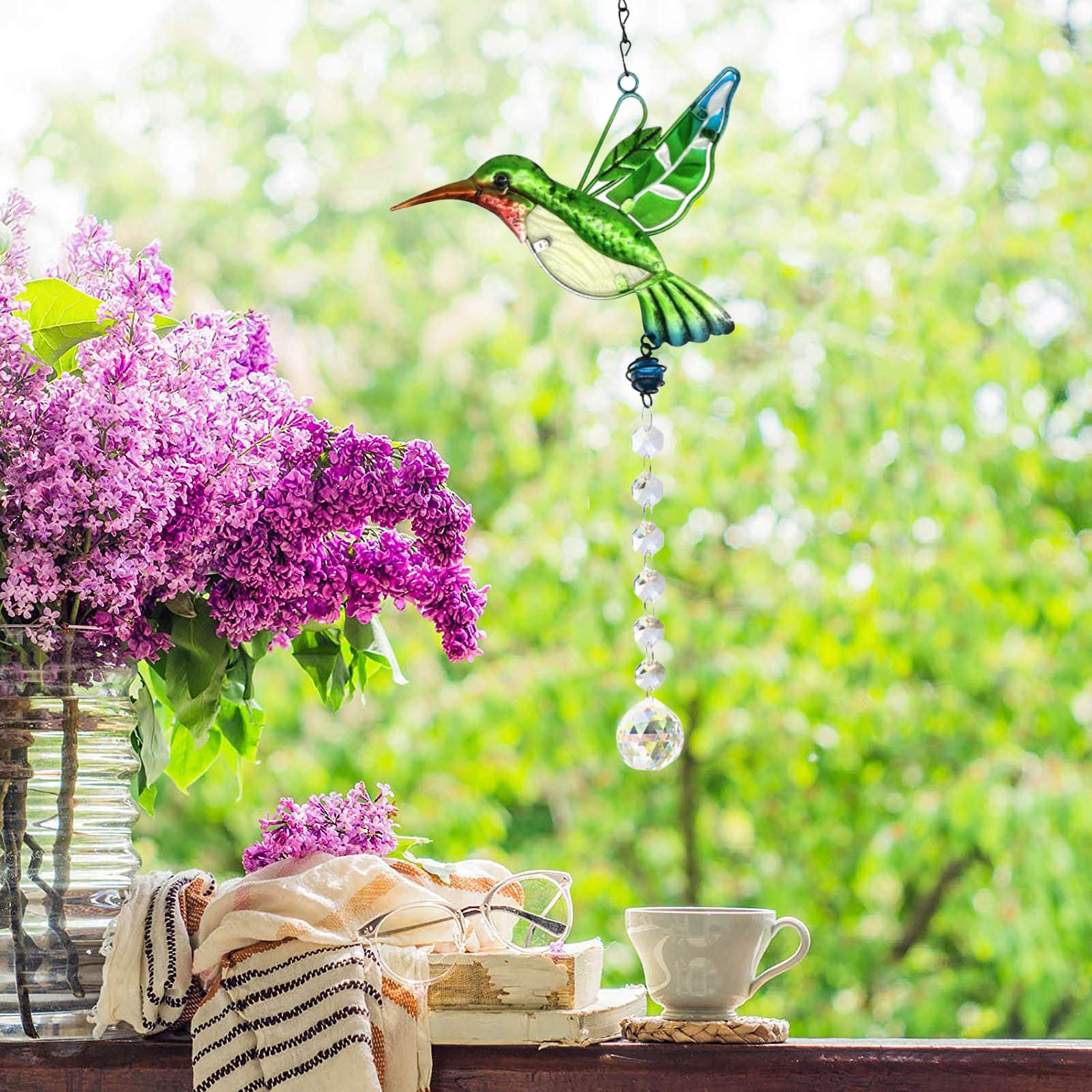 Hummingbird Kristal Kristal Hanger Verlichting Hanger Tuin Decoratie Kroonluchter Kristal Vintage Home Campanula Decor Ambachten