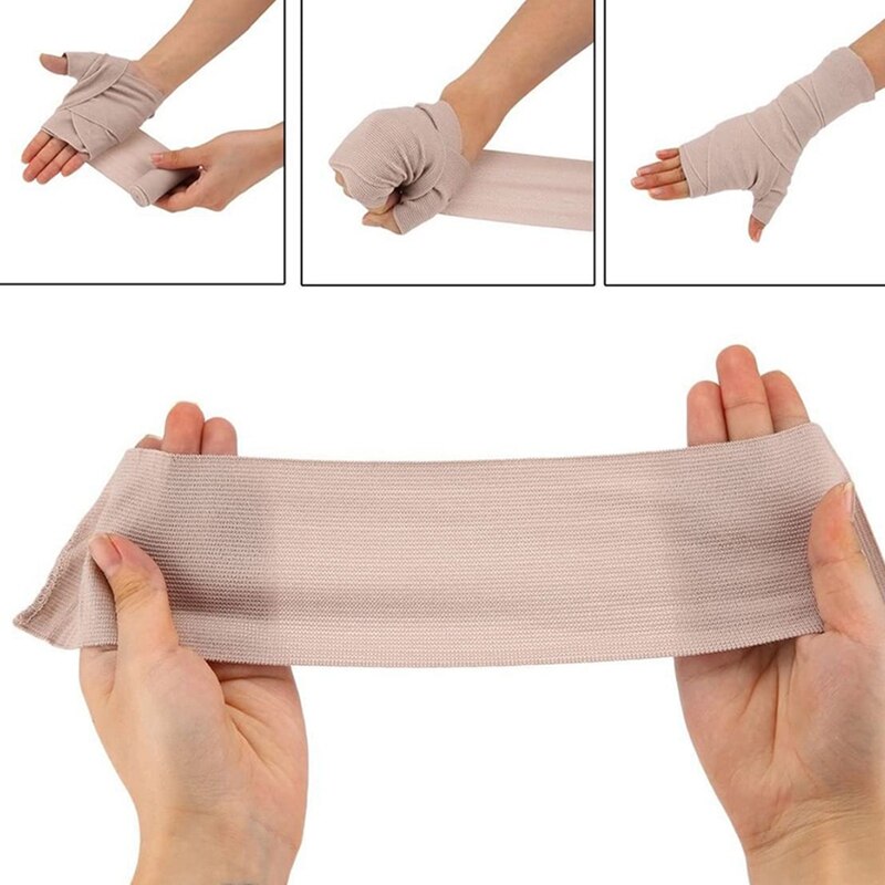 Rollo de envoltura de vendaje elástico de 4 piezas, envoltura de compresión de 4,5 M X 10Cm con Clips de Metal adicionales para soporte de tobillo