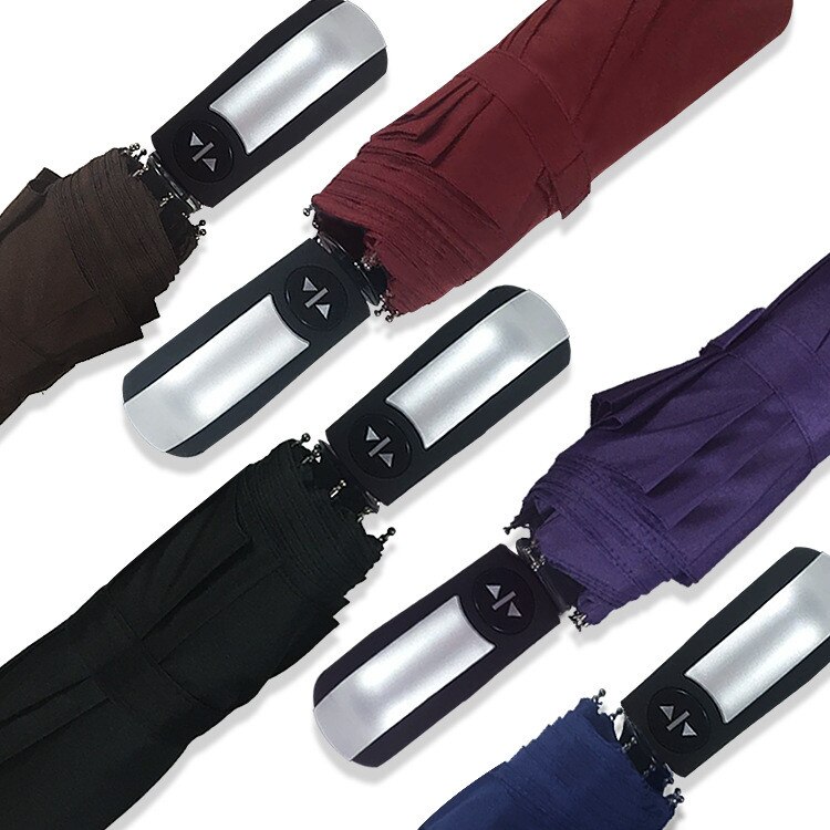 Paraguas de lluvia para hombre y mujer, sombrilla negra con recubrimiento 10K, resistente al viento, plegable, automático, para lluvia, gran lujo, resistente al viento