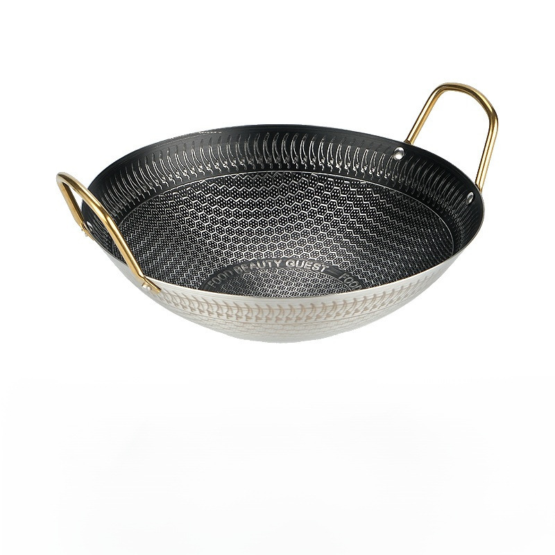 Fortykket og uddybet kogegryde honeycomb-gryde miljøvenligt rustfrit stål høj temperaturbestandigt non-stick køkkengrej: Mørk khaki