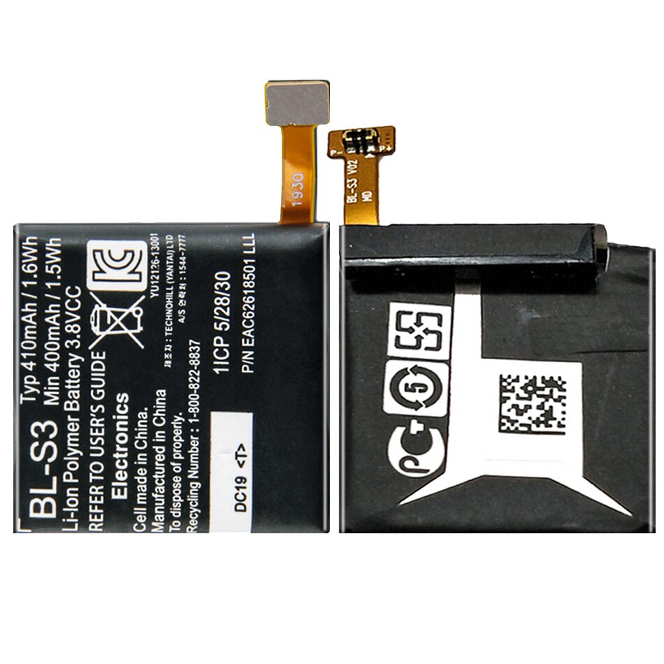 Strumento gratuito + BL-S3 410mAh orologio batteria agli ioni di litio per LG G orologio R W110 W150 orologio
