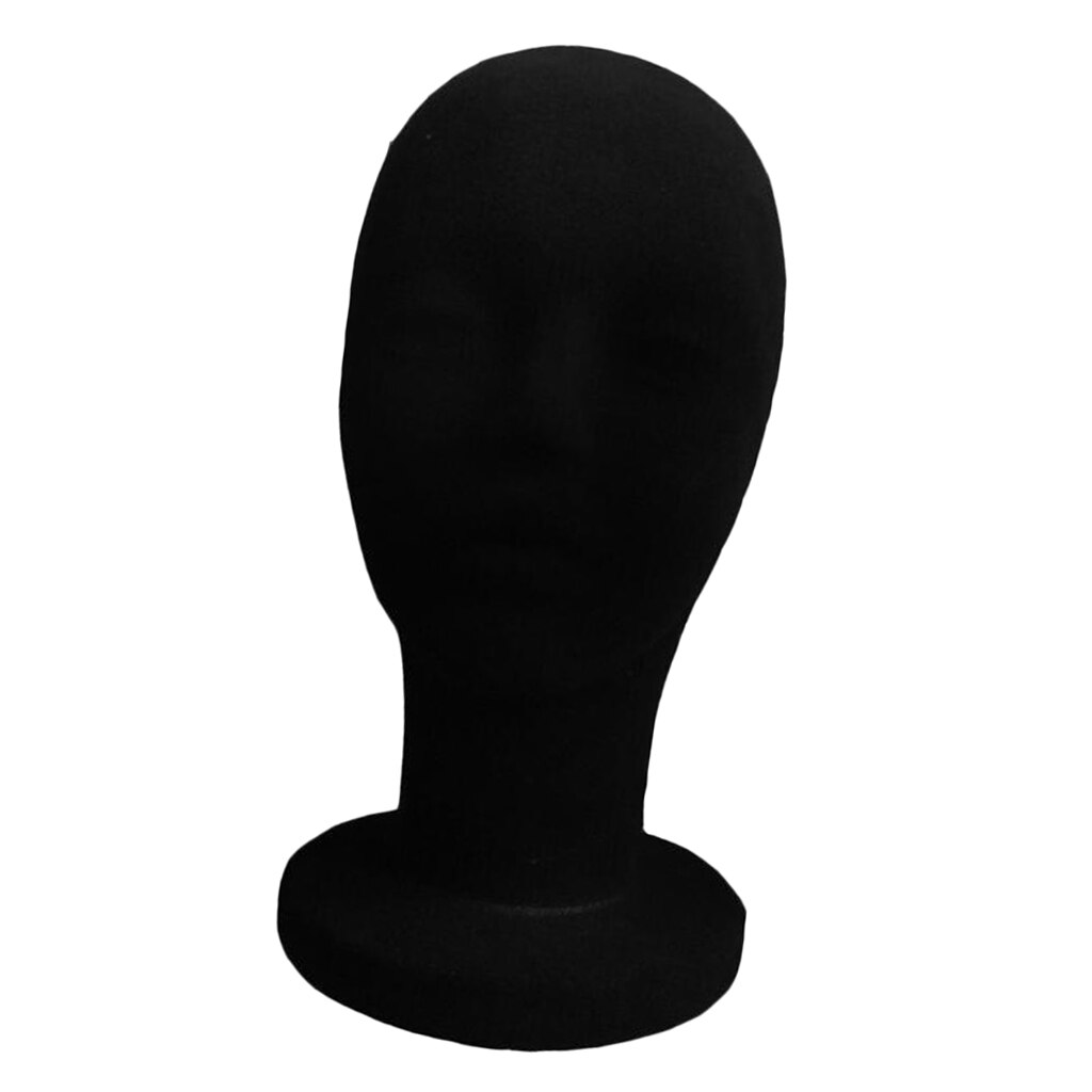 Schuimvlokken mannelijk mannequin hoofd model hoed pruik display standaard rek zwart