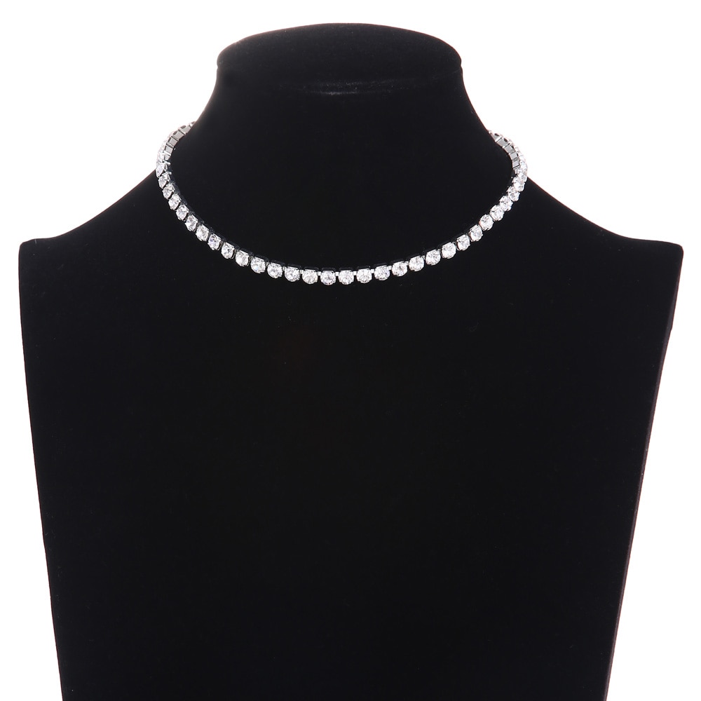 Luxe Bling Bling cristal strass collier ras du cou pour les femmes bijoux déclaration de luxe Collares bijoux