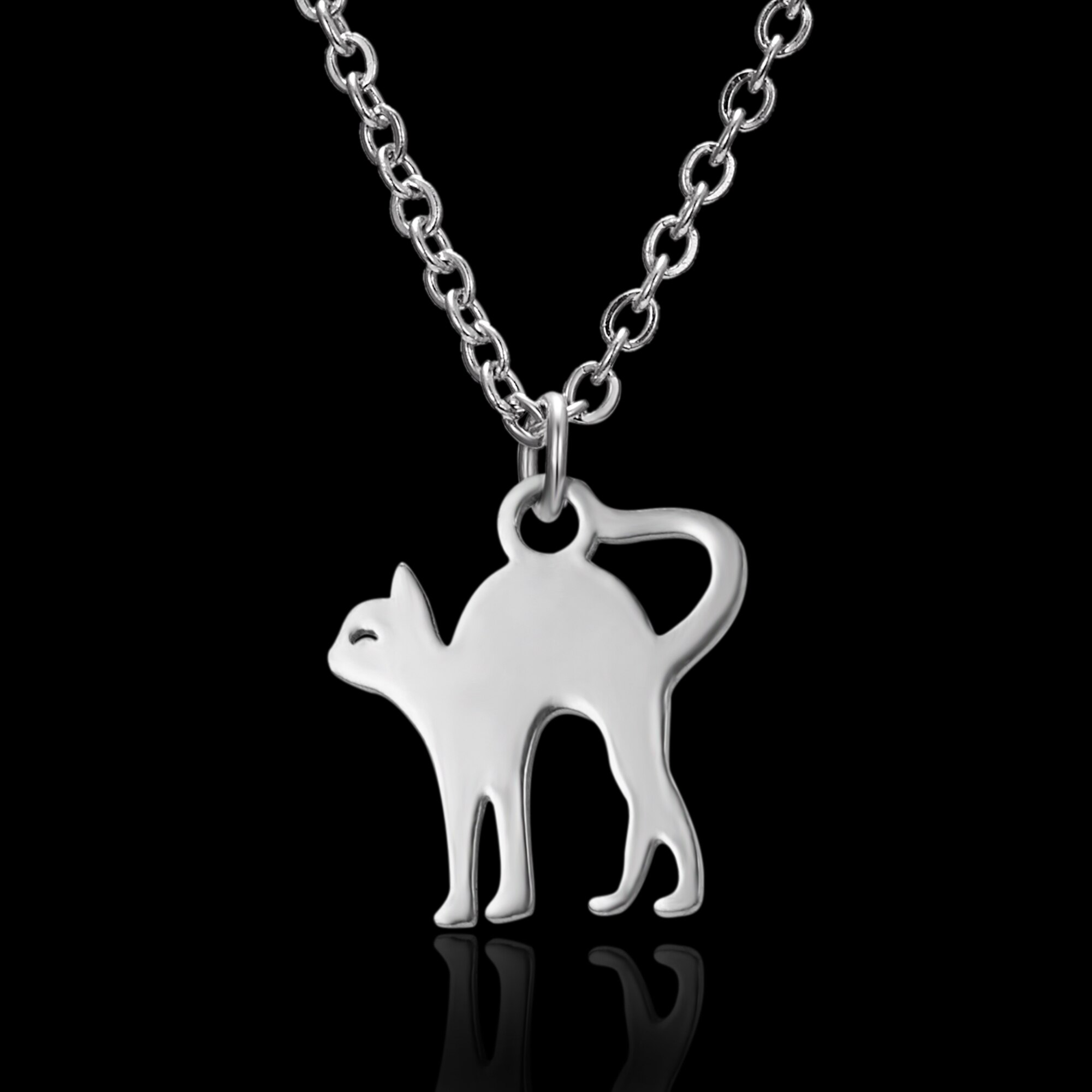 Stainless Steel Necklace For Women Men Silver Color Dreamcatcher Pendant Simple Cute Cat Elephant Necklace Jewelry