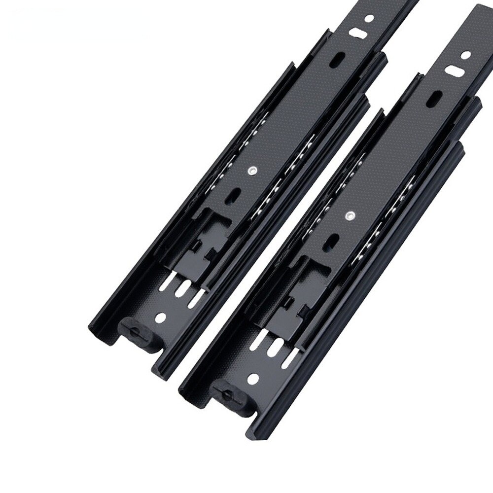 Drawer Slide Rail Thickened Slide Rail Three-Section Slide Rail 4510 Damping Buffer Rail Drawer Rail (A Pair Of 2 Pieces)