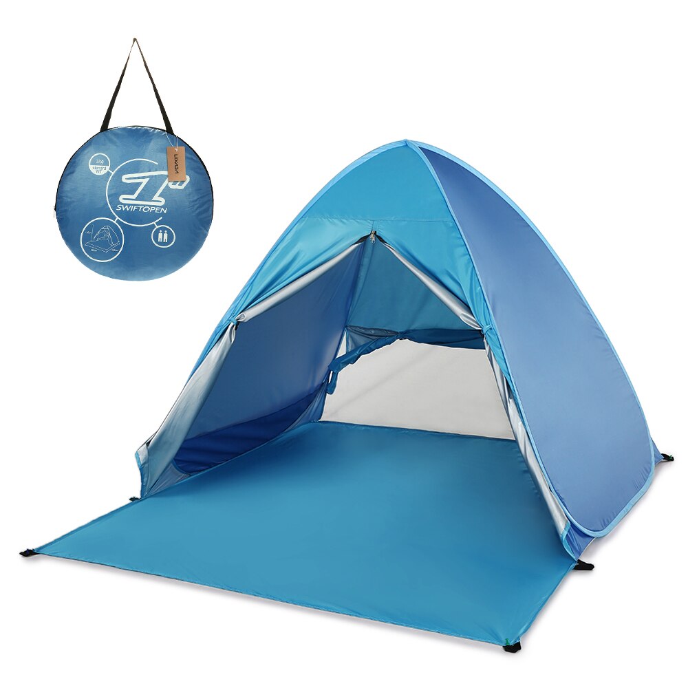 165 × 150 × 110cm automatisk telt instant pop up strandtelt letvægts uv-beskyttelse soloverdækning telt cabana telt udendørs camping: Blå