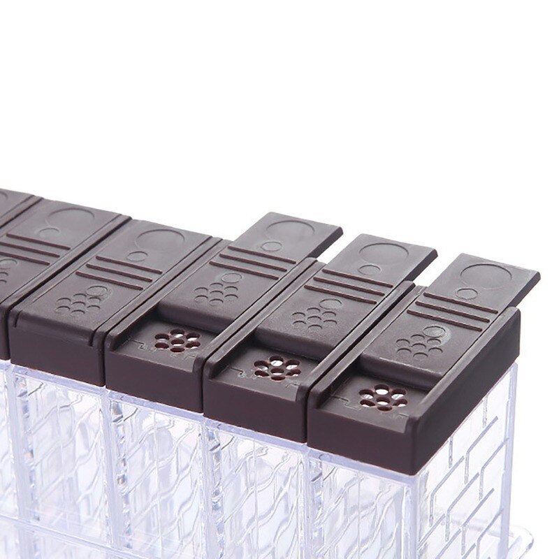 Caja organizadora de especias para cocina, tarros de sal y pimienta de PP, almacenamiento de especias, organización del hogar, 6 unids/set por juego