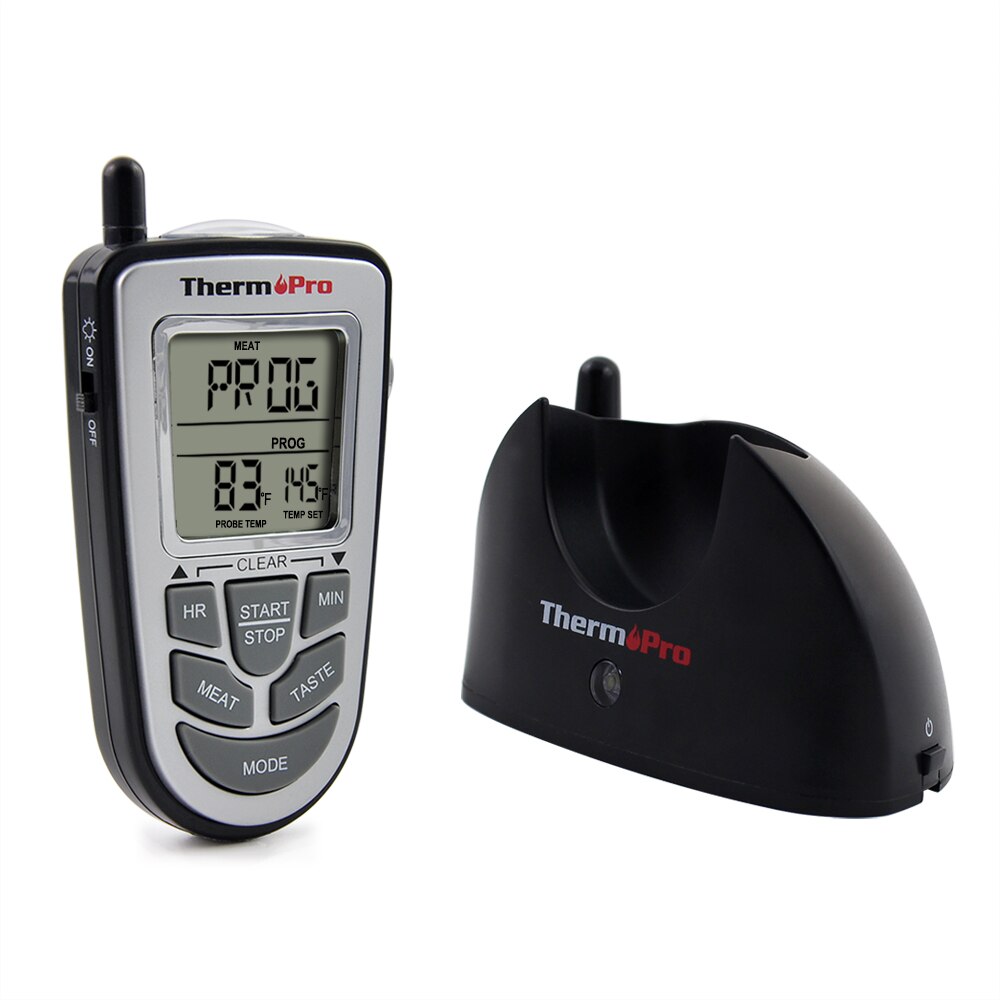 Thermopro TP-09 Termometro A Distanza Senza Fili/Senza Fili Forno Termometro di Carne della Sonda In Acciaio Inox Grande Schermo con Timing