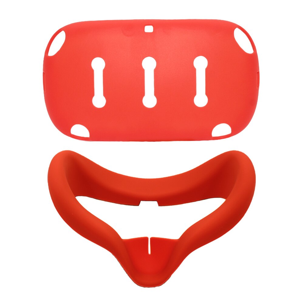 Easy Install Replacement Part VR Face Pad Set Silicone Non Slip Lightproof Head Cover Front Protective Shell For Oculus Quest: RED