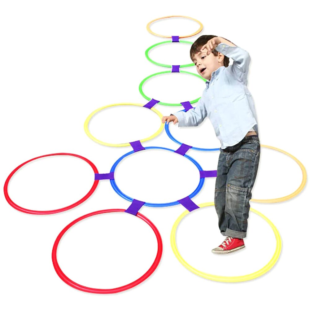 Jeu de bagues en plastique multicolores pour garçons et filles, anneaux et connecteurs pour usage intérieur ou extérieur, ensemble de jeu amusant