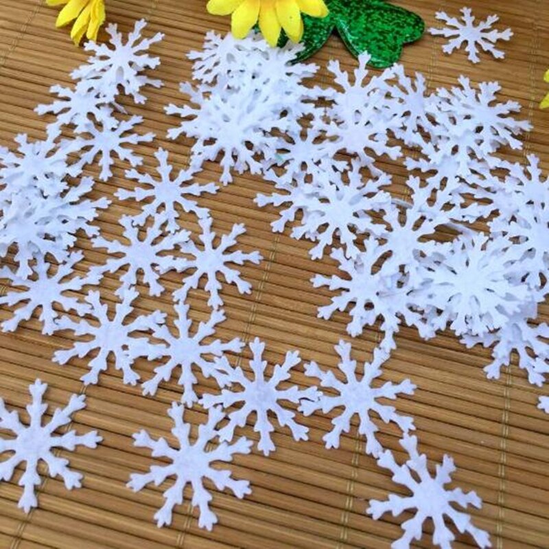 Kunstmatige Sneeuw Bloemen confetti Scatter voor Party Winter Jaar Kerst Cadeau Craft Party baby shower gunst Decor DIY wh