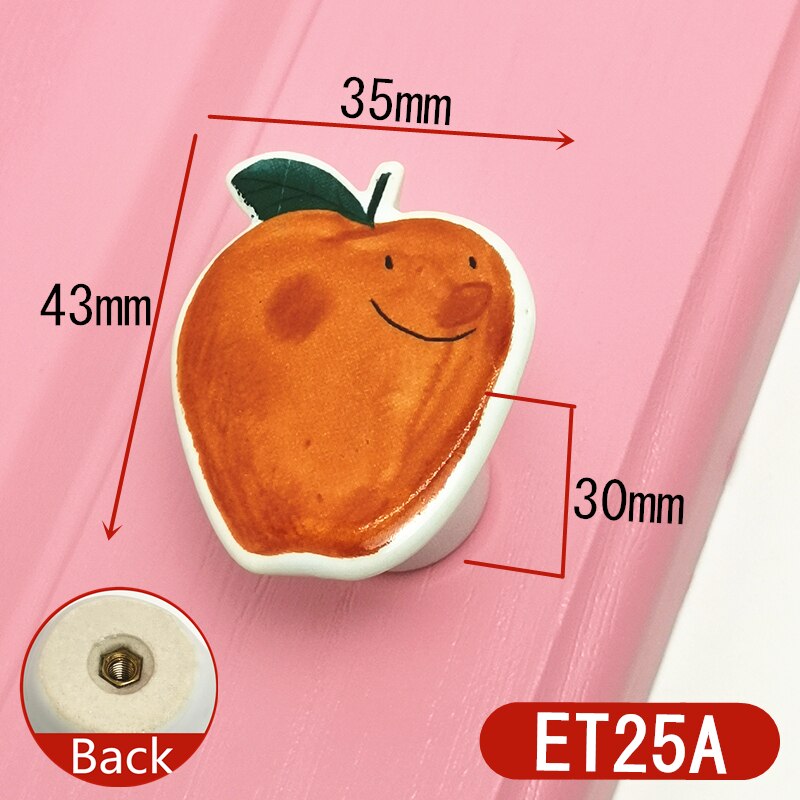 1Stck Keramik Griffe Karikatur Obst Schrank Knöpfe freundlicher Zimmer Küche Tür Schrank Schrank Schrank Schublade Zieht