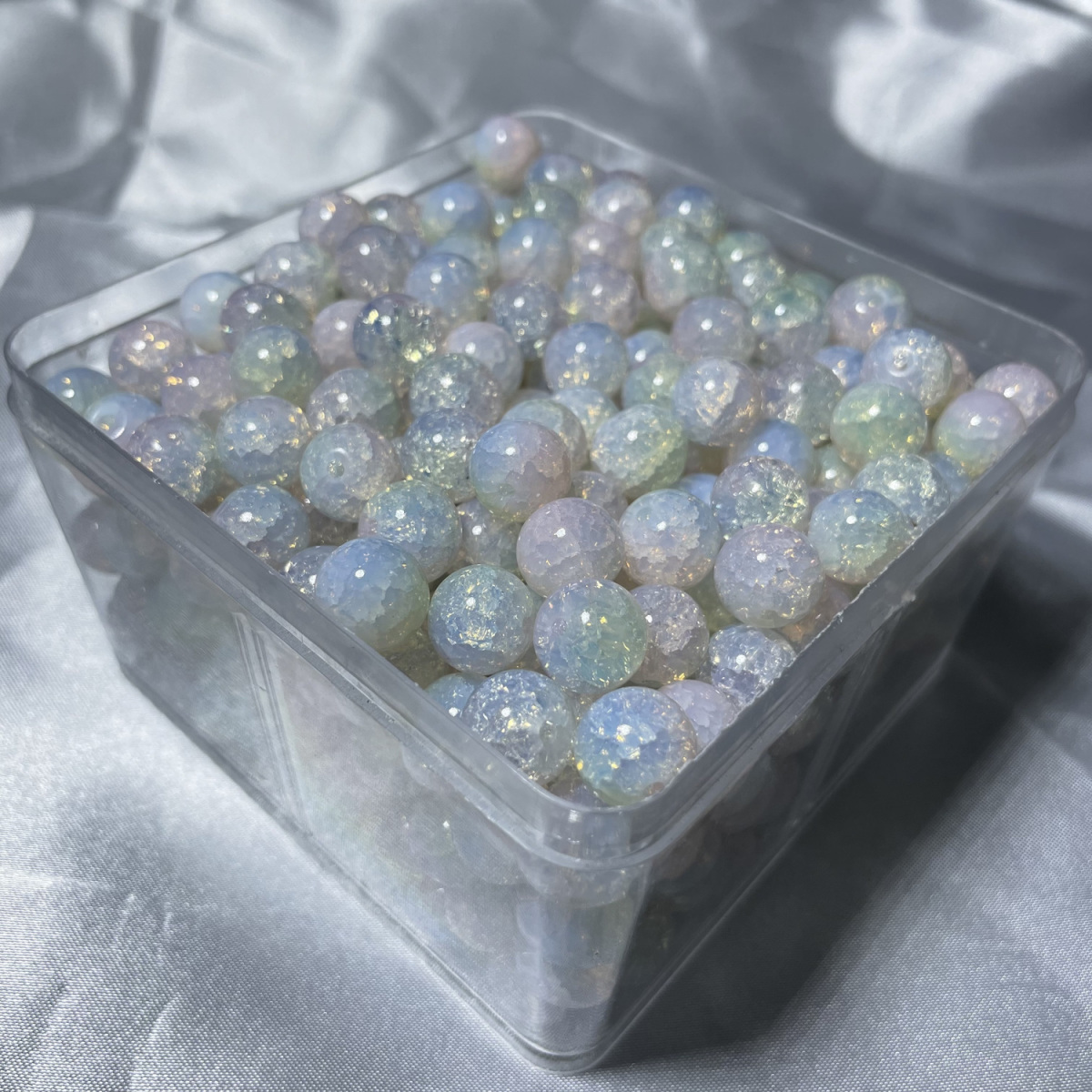 10mm 20 Uds. Cuentas de dos colores degradadas hechas a mano Diy chica hermosa pulsera de Multicolor collar cuentas sueltas joyería de hadas: Azul