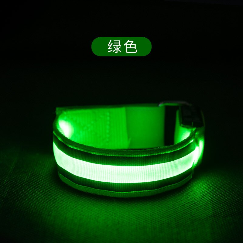 Lysbånd reflekterende ledet lysarm armbåndsrem sikkerhedssele til natteløb cykling løbende lys: Grøn