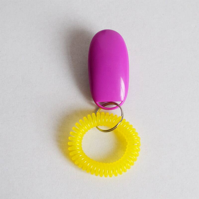 5pcs Pet Cat Dog Training Clicker Portable Dog Button Clicker Sound Trainer Pet Train Tool Wrist Strap Key Chain Accessory: rose